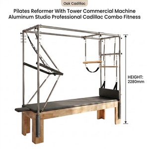 Pilates Reformer avec Tour, Machine Commerciale <span class=keywords><strong>Professionnelle</strong></span> en Chêne pour Studio, Combo Cadillac Fitness - Product Image 1