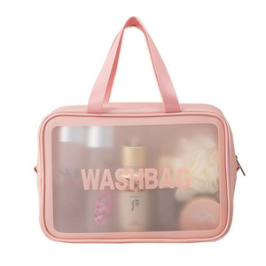 Sac de voyage pour femmes en PU, sac de rangement pour cosmétiques, organiseur de maquillage de voyage, sacs de toilette imperméables, étuis à cosmétiques transparents - Product Image 2