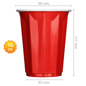 Skydear 16 Oz Rode Wegwerp Plastic Feest Drinkbekers Voor Verjaardag Afstuderen Halloween Drinkt Frisdrank Punch Barbecues Picknicks - Product Image 2