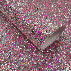 Many Colors Eco-Friendly PU <strong>Leather</strong> with Chunky Glitter <strong>for</strong> Bags Shoes Upholstery &amp; Curtain <strong>DIY</strong> Decor Hairbow Accessories - Product Image 1