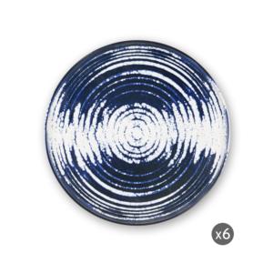 Assiettes à dîner en céramique Ermes, compatibles micro-ondes et lave-vaisselle, 27x3 cm, bleues, lot de 6 pièces - Product Image 4