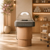 Lit de lavage capillaire électrique de luxe avec circulation d'eau et revêtement en cuir PU pour spa thaïlandais