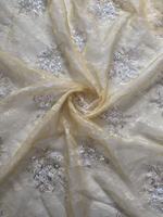 Tissu brodé en organza double couche dimensionnel, style chinois, orné de paillettes et de perles, idéal pour les vêtements de mariage féminins - Meilleure vente