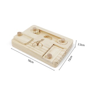 Jouet de forrage en bois <span class=keywords><strong>pour</strong></span> hamster, distributeur de nourriture avec panneaux coulissants et corde <span class=keywords><strong>pour</strong></span> petits animaux, stimulation mentale et friandises <span class=keywords><strong>pour</strong></span> jeux de cache-cache - Product Image 4