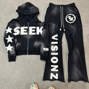 Abbigliamento all'Ingrosso DCY Cina <span class=keywords><strong>Tuta</strong></span> Corta con Lavaggio Acido, <span class=keywords><strong>Tuta</strong></span> Personalizzata con <span class=keywords><strong>Pantaloni</strong></span> a Zampa, <span class=keywords><strong>Tuta</strong></span> da Ginnastica da Uomo - Product Image 6