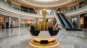 Soccer <b>Ball</b> Design Extendable PETG Plastic Commercial Reception Desk with <b>LED</b> Light Modern Glossy for Mall Office Building Hotel - Product Image 2