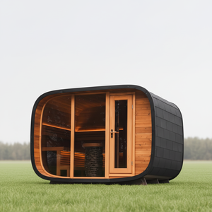 Sauna de Cedro Rojo para 2-6 Personas, de Lujo, Tradicional, Nueva, con Piedras Calientes, para Exteriores, en Forma de Cubo - Product Image 1