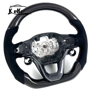 Volant personnalisé en suède noir et fibre de carbone pour Seat Leon Ateca <span class=keywords><strong>Tarraco</strong></span> 2020-2021, accessoires intérieurs - Product Image 4