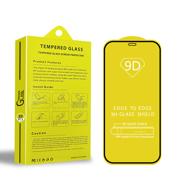 Mixed Order Super Quality 9D 9H Tempered Glass Film for iPhone 14 13 Pro Max Mini Mobile Phone Screen Protector Big Curved Cover