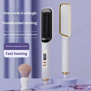 Hot Comb <strong>Hair</strong> <strong>Straightener</strong> with LED Display USB Power Source Negative Ion for Outdoor Use Household <strong>Ceramic</strong> Featuring Electric - Product Image 2