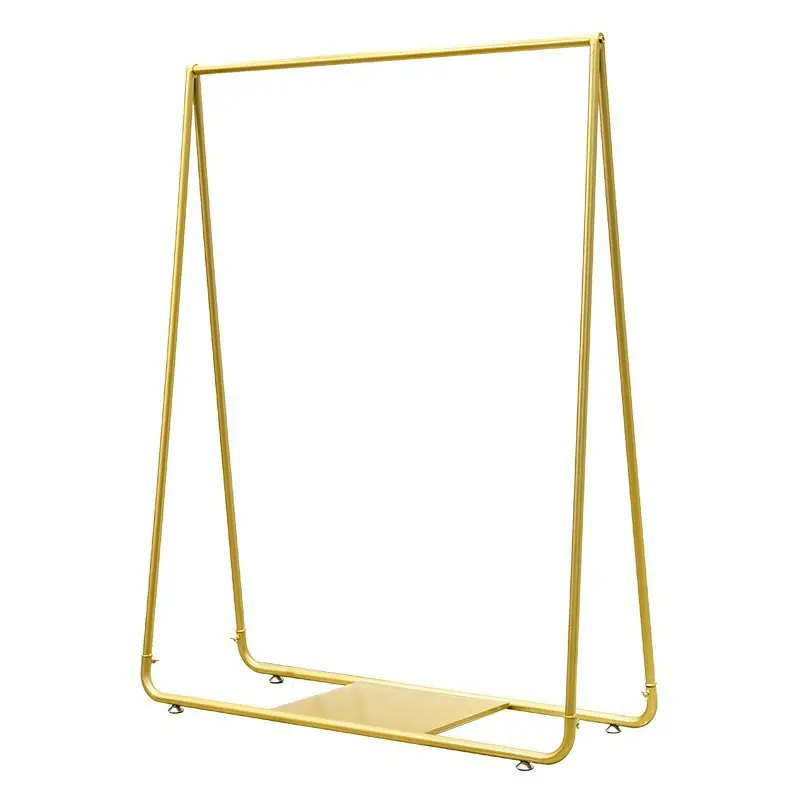 Goud Licht Luxe Plank Hanger Live Kleding Rek Vloer Te Plafond Kledingrek Kledingwinkel Display Rack