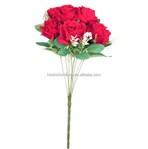 Ramo <span class=keywords><strong>de</strong></span> rosas artificiales <span class=keywords><strong>de</strong></span> tacto real <span class=keywords><strong>de</strong></span> 18 pulgadas, 2 <span class=keywords><strong>arbustos</strong></span>, flores <span class=keywords><strong>de</strong></span> primera calidad - Product Image 4