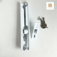 Poignée de porte coulissante en alliage d'aluminium de sécurité double face moderne Serrure à vis durable enduite de poudre blanche Accessoires de fenêtre