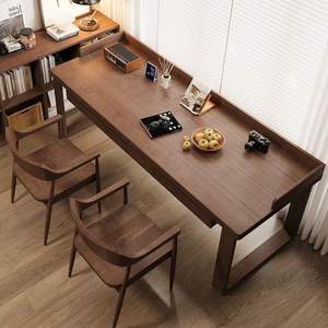 Solid Wood Computer <b>Desk</b> With Drawers Nordic Style Study <b>Desk</b> For Home Office Student Bedroom Writing <b>Desk</b> <b>Pine</b> Material - Product Image 3