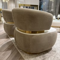 Ensemble de canapés Zhida de luxe italien, design unique, 1, 2 ou 3 places, suite en tissu haut de gamme pour salon de villa