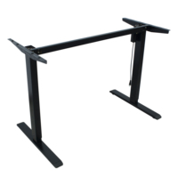 Cadre de bureau électrique moderne noir à moteur unique, réglable en hauteur sur 2 niveaux, pour position assise ou debout, base de bureau ergonomique en métal