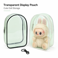 Tas Jinjing Boneka Karakter PVC 13cm dengan Ritsleting, Desain Fashion, Anti Debu & Portabel untuk Penyimpanan Kabel Data