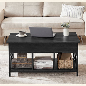 Kainice có thể điều chỉnh nâng hàng đầu Bàn cà phê Màu Đen Gấp bàn trà mở rộng công suất lớn Ngăn Gỗ đồ nội thất gia đình - Product Image 3