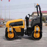 Rouleau compresseur vibrant robuste haute performance à double tambour 3000 kg avec moteur Kubota et pompe hydraulique