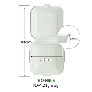 Caixa Moderna para Almoço de 6 Polegadas em Bagaço de Oliveira Verde, Biodegradável e Compostável, Embalagem para Fast Food e Viagem, Caixa para Hambúrguer - Product Image 2