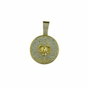 PD3080-3093 i <span class=keywords><strong>segni</strong></span> dello zodiaco Unisex oro ghiacciato placcato strass in lega ciondolo GEMINI cancro acquario PISCES Capricornus - Product Image 5