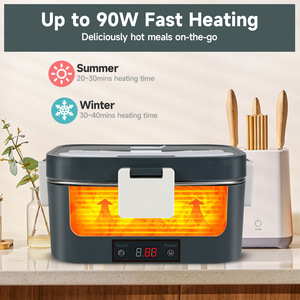 Lonchera Eléctrica Digital con Calefacción de 1.5L, 2 en 1, 220V, Calentador de Comida Portátil con Pantalla LED, Lonchera Bento de Acero Inoxidable 304 con Bolsa de Transporte para Auto - Product Image 4