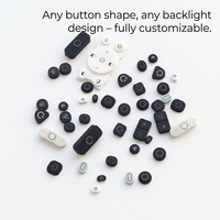 Interrupteur numérique carré à bouton unique en silicone étanche et rétro-éclairé Connecteur de touches Montage Clavier souple de taille personnalisée