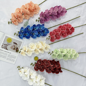 Orchidée Phalaenopsis artificielle Meiyu Craft Flower Factory, 9 têtes, finition mate, décoration de mariage pour studio, hôtel, chambre. - Product Image 2