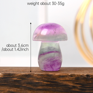 Artesanías de Cristal Natural Talladas a Mano, Hongo de Fluorita Arcoíris, Piedra Curativa, Esculturas y Figuras para Decoración del Hogar - Product Image 2