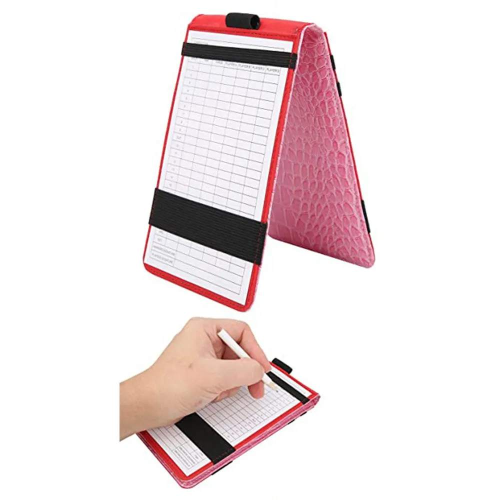 Büyük Golf Scorecard ve Yardage kitap tutucu PU deri Pro Golf skor kartı ve kalem döngü ile Yardage cüzdan