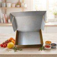 Dossiers en carton ondulé personnalisés avec logo, en matériaux recyclés, fermeture auto-adhésive, revêtement UV, gaufrage, emballage pour aliments pré-cuits