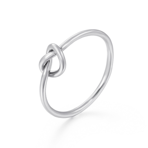 Fashion Trendy Minimalist Love Knot <b>Ring</b> 316L Stainless Steel Thin Band 18K Rose Gold Plated Ladies Stackable Dating - Product Image 1