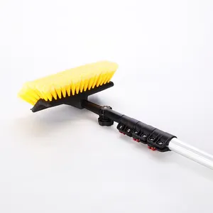 Brosse à récurer de nettoyage de voiture à poils souples télescopiques légers à 5 côtés