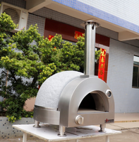 Four à pizza à dôme en argile OVENDESIGN CLAY-G-600-1 personnalisable, alimenté au gaz GPL, en acier inoxydable, pour 5 personnes, utilisation en cuisine