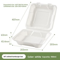 Boîtes à lunch jetables, boîtes à hamburgers, boîtes à emporter, boîtes biodégradables, boîtes micro-ondables, boîtes à croissants GN-T-HB06
