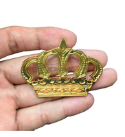 Autocollant de badge d'emblème de coffre de voiture en métal 3D de luxe argent or, logo de couronne VIP, pour la décoration de voiture, moto, vélo