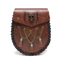 Viking Style suspendu médiéval argent pochette sac rétro taille cartable PU Faux cuir pochette ceinture sac fête accessoires sac à bandoulière
