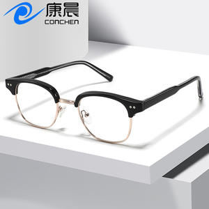 Lunettes demi-cerclées pour hommes, monture optique légère en acétate TR90, design ovale, modèle 8927, verres simples - Product Image 4