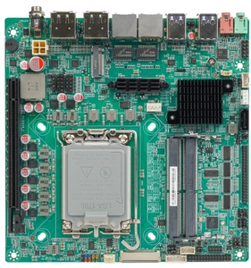 EVuc OEM ODM แผงวงจรหลัก <span class=keywords><strong>I3</strong></span> <span class=keywords><strong>Intel</strong></span> Mini-ITX เจนเนอเรชัน12th 12100 DDR4 Max.64G LVDS eDP 2 HD-MI 2 DP จอแสดงผลสี่จอ - Product Image 1