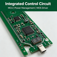 PCBA con Control Táctil Tipo-C, Placa de Circuito Táctil Capacitiva de 6 Teclas con Pantalla de 2 Dígitos para Equipos de Belleza y Peluquería