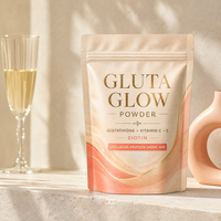 Poudre éclaircissante Gluta Glow - Glutathion avec vitamines C, E et biotine, mélange de protéines de collagène pour boisson