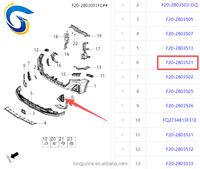 Chery Jetour X90 PLUS Cache de phare antibrouillard gauche avec cadre DRL OE F20-2803521 Pièces de rechange extérieures pour pare-chocs avant