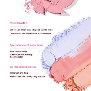 NOVO maquillaje coreano tres colores degradado rubor multiusos 5g rubor en polvo blanco desnudo miel melocotón colores rubor Etiqueta Privada - Product Image 2