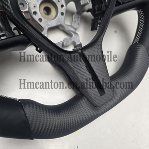 Volante Deportivo Popular de Fibra de Carbono Mate con Cuero Liso y LED para Infiniti Q50 - Product Image 5