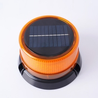 Solarbetriebene LED-Warnleuchte, Notfall-Stroboskoplampe für LKW und Traktoren, Gelb, USB-Aufladbar, Schraubbefestigung