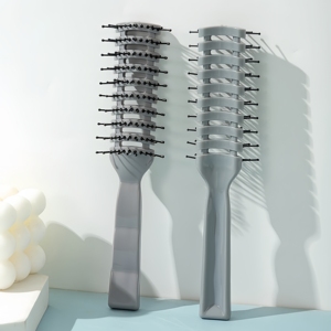 Cepillo de pelo de plástico con ventilación para hombre, peine antiestático para peluquería, cuidado del cabello rizado, herramienta de estilismo para pelucas, cepillo de masaje - Product Image 6