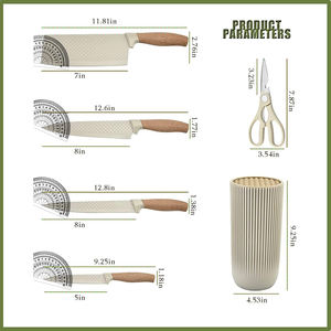 Lot d'outils de cuisine en acier inoxydable 6 pièces tranchants et antiadhésifs en Damas - Product Image 5