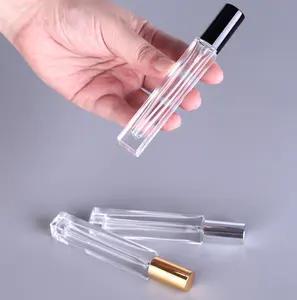 Serigrafi 5ml 8ml 10ml 12ml 15ml 30ml temizle altın parfüm şişesi sprey cam şişe uçucu yağ sprey şişeleri