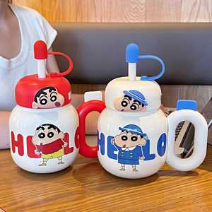 แก้วน้ำเก็บอุณหภูมิลายเครยอนชินจัง สแตนเลส 316 ทรงใหญ่พร้อมหูจับ สำหรับเครื่องดื่มร้อนและเย็น ของขวัญสำหรับการเดินทาง - Product Image 3