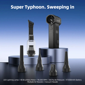 พัดลมเทอร์โบไร้แปรงขนาดเล็กแบบปรับแต่งได้ เครื่องเป่าฝุ่นพกพา น้ำหนัก 350 กรัม แรงลมสูง ไฟ LED ใช้งานได้หลากหลาย - Product Image 2